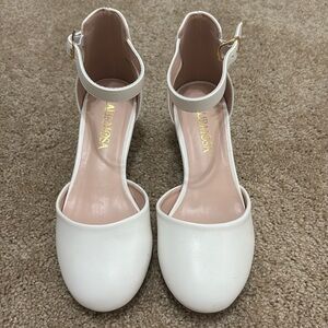 Laurmosa brand, Girls Dress Shoes Closed Toe High Heels Ankle Strap Shoes